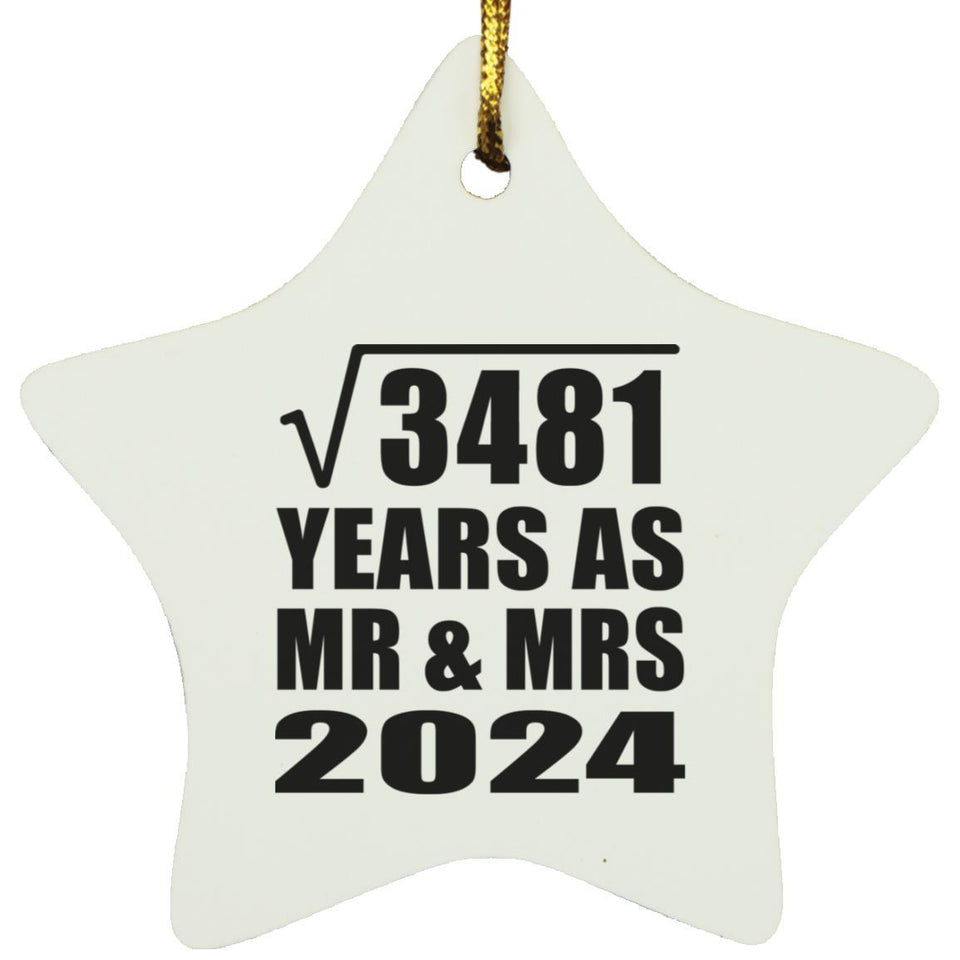 59th Anniversary Square Root of 3481 Years As Mr & Mrs 2024 - Star Ornament
