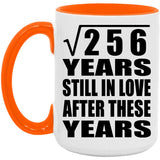 16th Anniversary Square Root of 256 Years Still In Love - 15oz Accent Mug Orange