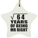 8th Anniversary Square Root of 64 Years of Being Mr Right - Star Ornament