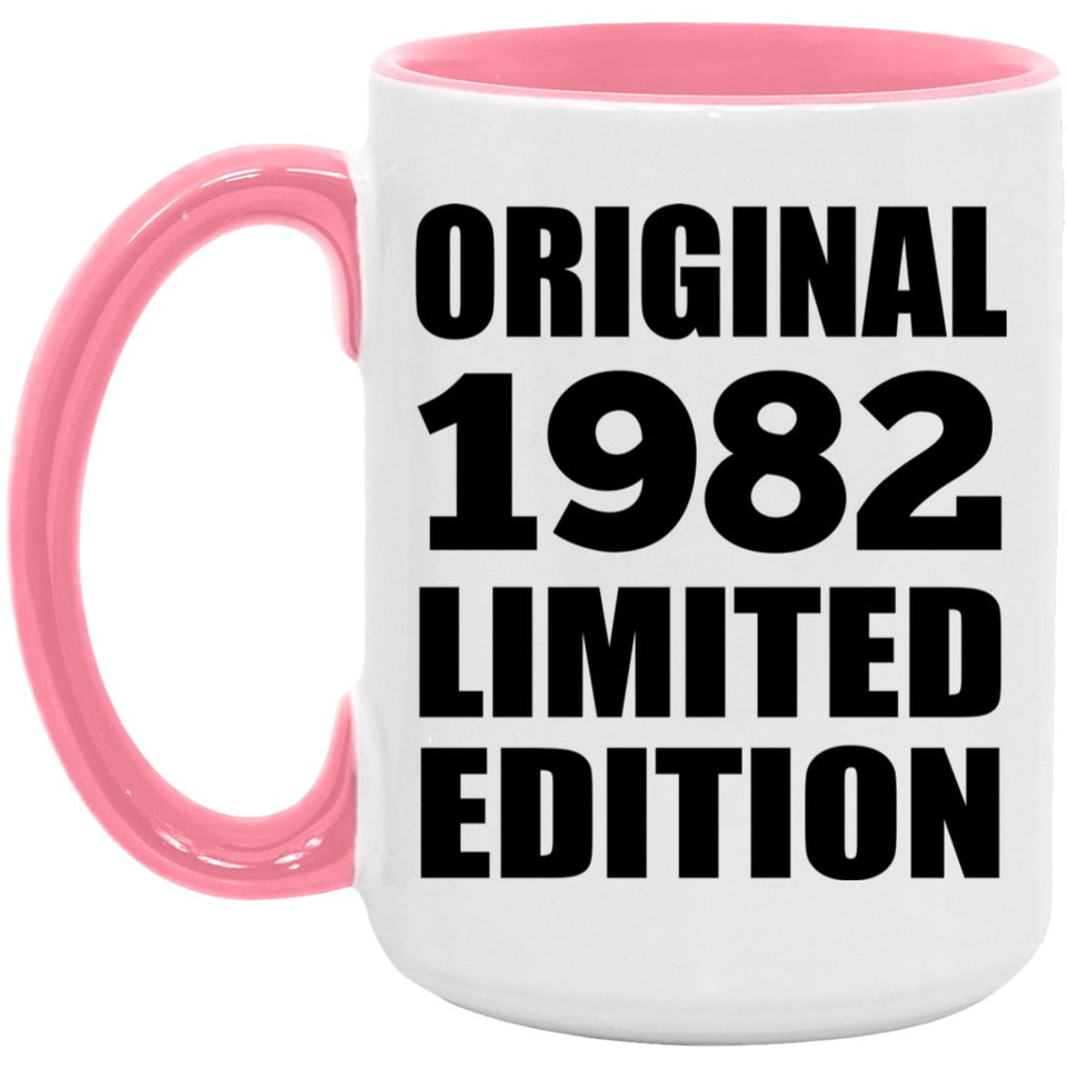 42nd Birthday Original 1982 Limited Edition - 15oz Accent Mug Pink