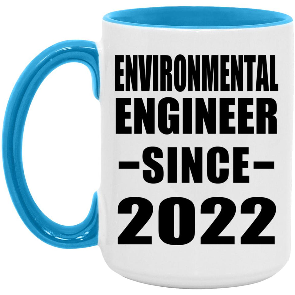 Environmental Engineer Since 2022 - 15oz Accent Mug Blue