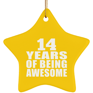 14th Birthday 14 Years Of Being Awesome - Star Ornament