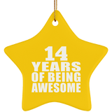 14th Birthday 14 Years Of Being Awesome - Star Ornament