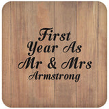 First Year As Mr & Mrs Armstrong - Drink Coaster C