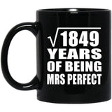 43rd Anniversary Square Root of 1849 Years of Mrs Perfect - 11oz Coffee Mug Black