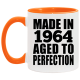 60th Birthday Made In 1964 Aged to Perfection - 11oz Accent Mug Orange