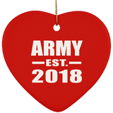 Army Established EST. 2018 - Heart Ornament