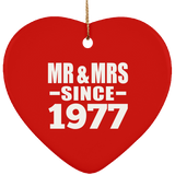 47th Anniversary Mr & Mrs Since 1977 - Heart Ornament
