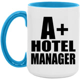 A+ Hotel Manager - 15oz Accent Mug Blue