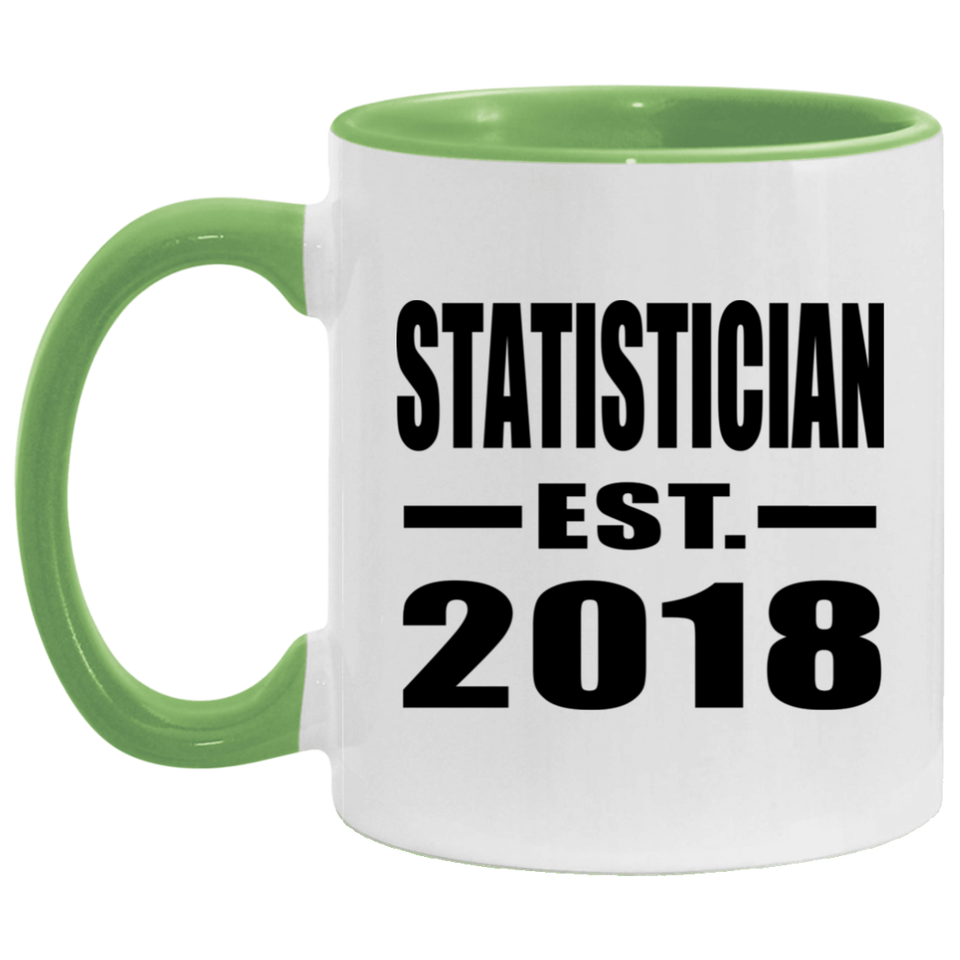 Statistician Established EST. 2018 - 11oz Accent Mug Green