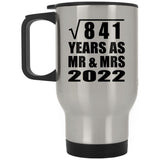 29th Anniversary Square Root of 841 Years As Mr & Mrs 2022 - Silver Travel Mug