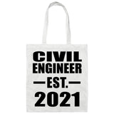 Civil Engineer Established EST. 2021 - Tote Bag White