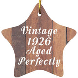 98th Birthday Vintage 1926 Aged Perfectly - Star Ornament E