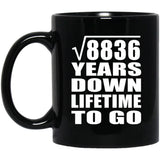 94th Anniversary Square Root of 8836 Years Lifetime To Go - 11oz Coffee Mug Black