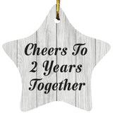 2nd Anniversary Cheers To 2 Years Together - Star Ornament F