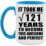 11th Birthday Took Square Root of 121 Years To Awesome - 15oz Accent Mug Blue