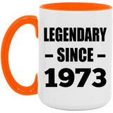 51st Birthday Legendary Since 1973 - 15oz Accent Mug Orange