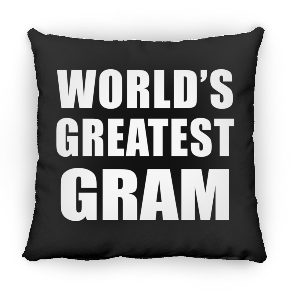 World's Greatest Gram - Throw Pillow Black