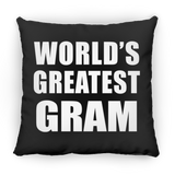 World's Greatest Gram - Throw Pillow Black