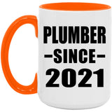 Plumber Since 2021 - 15oz Accent Mug Orange