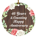 Happy 46th Anniversary 46 Years & Counting - Circle Ornament A