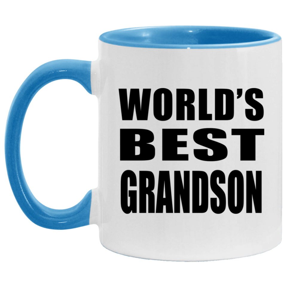 World's Best Grandson - 11oz Accent Mug Blue