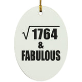 42nd Birthday Square Root of 1764 & Fabulous - Oval Ornament