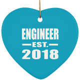 Engineer Established EST. 2018 - Heart Ornament