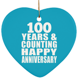 Happy 100th Anniversary 100 Years & Counting - Heart Ornament