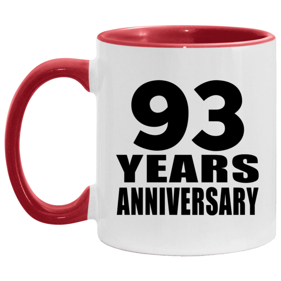 93rd Anniversary 93 Years - 11oz Accent Mug Red