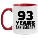 93rd Anniversary 93 Years - 11oz Accent Mug Red