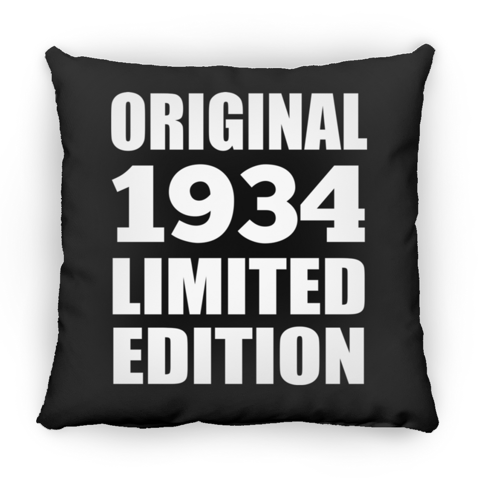 90th Birthday Original 1934 Limited Edition - Throw Pillow Black