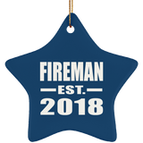 Fireman Established EST. 2018 - Star Ornament
