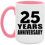 25th Anniversary 25 Years Anniversary - 15oz Accent Mug Pink