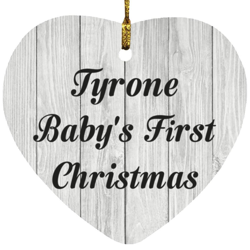 Tyrone Baby's First Christmas - Heart Ornament F