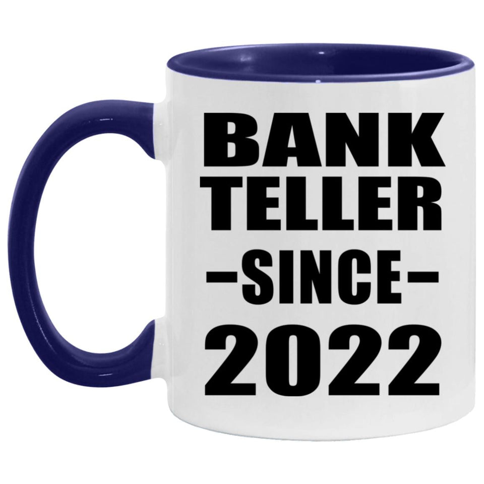 Bank Teller Since 2022 - 11oz Accent Mug Purple