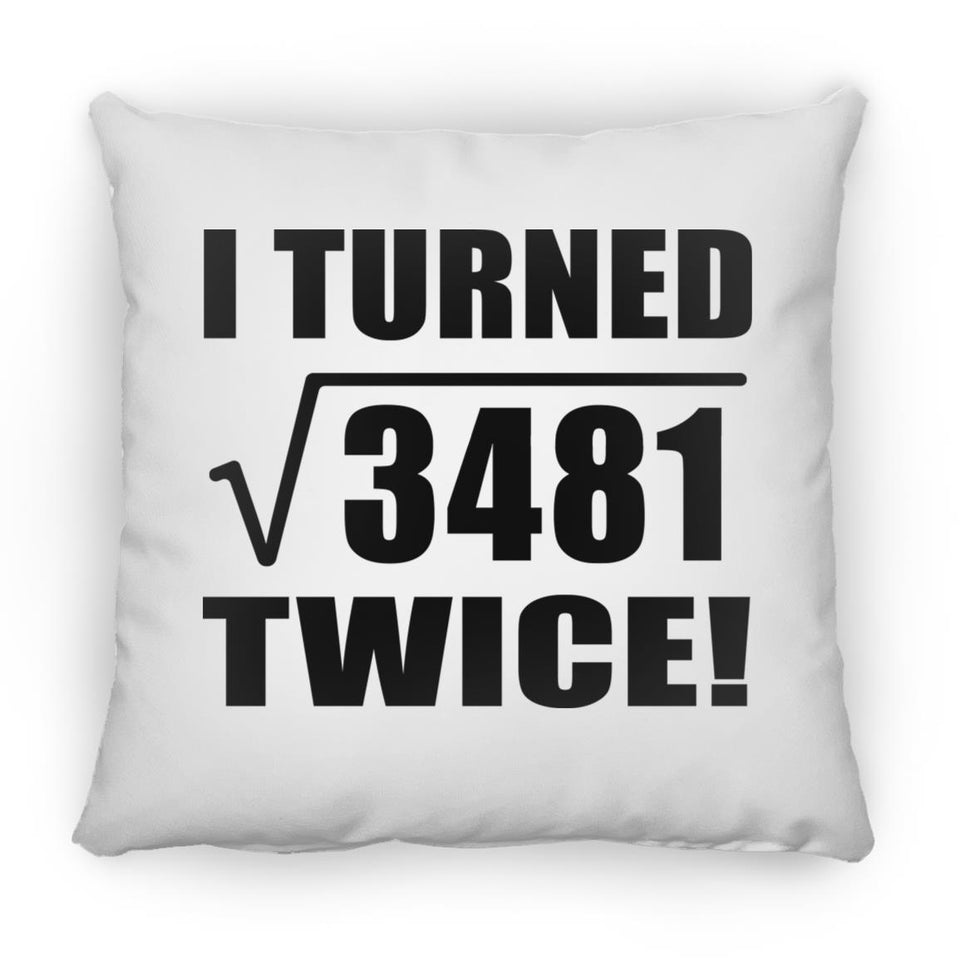 118th Birthday I Turned Square Root of 3481 Twice - Throw Pillow