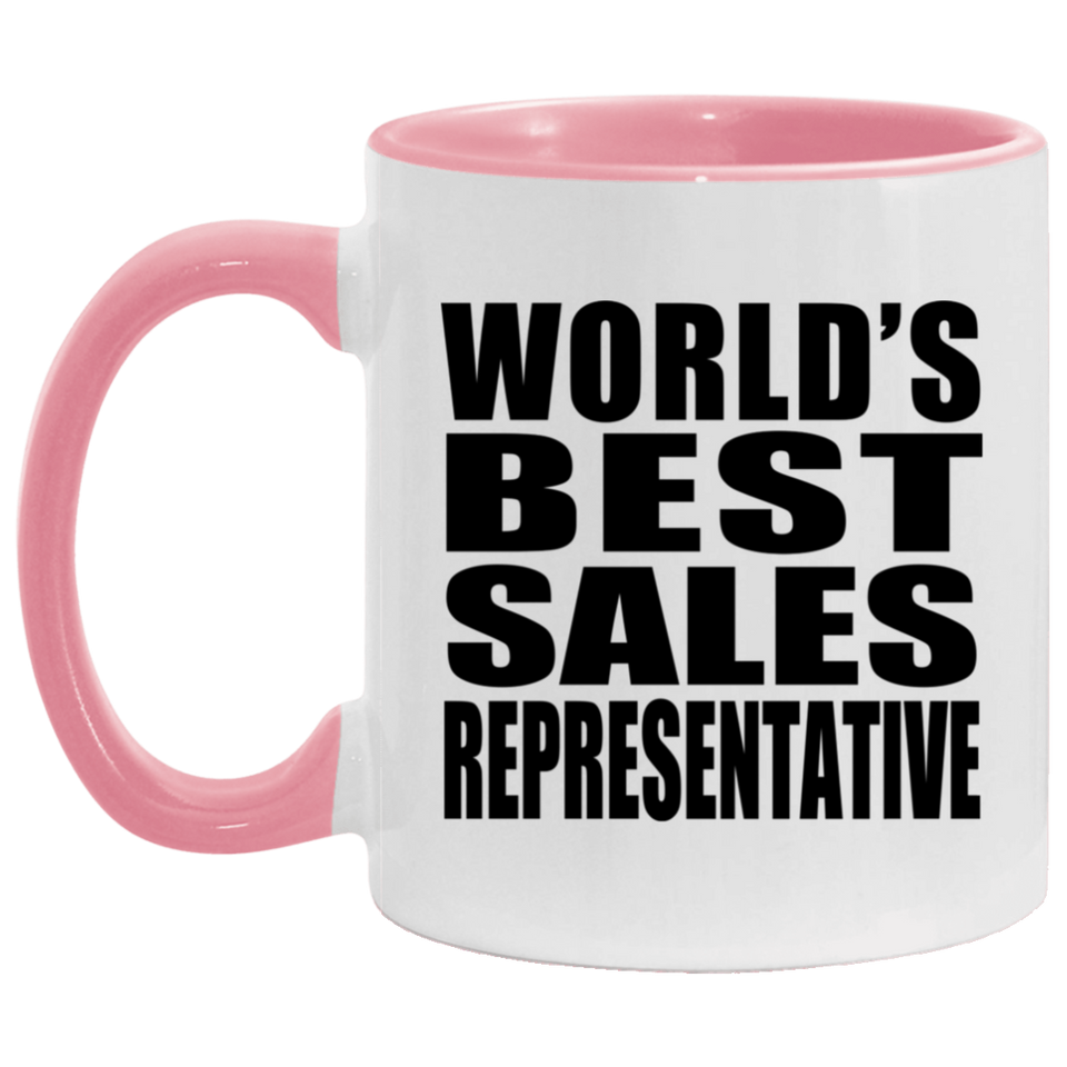 World's Best Sales Representative - 11oz Accent Mug Pink