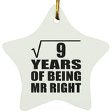 3rd Anniversary Square Root of 9 Years of Being Mr Right - Star Ornament