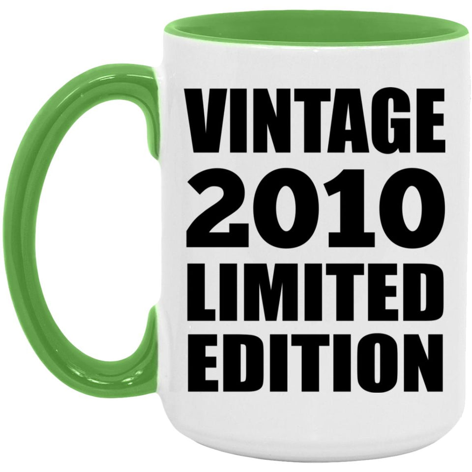 14th Birthday Vintage 2010 Limited Edition - 15oz Accent Mug Green