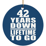 42nd Anniversary 42 Years Down Lifetime To Go - Circle Ornament