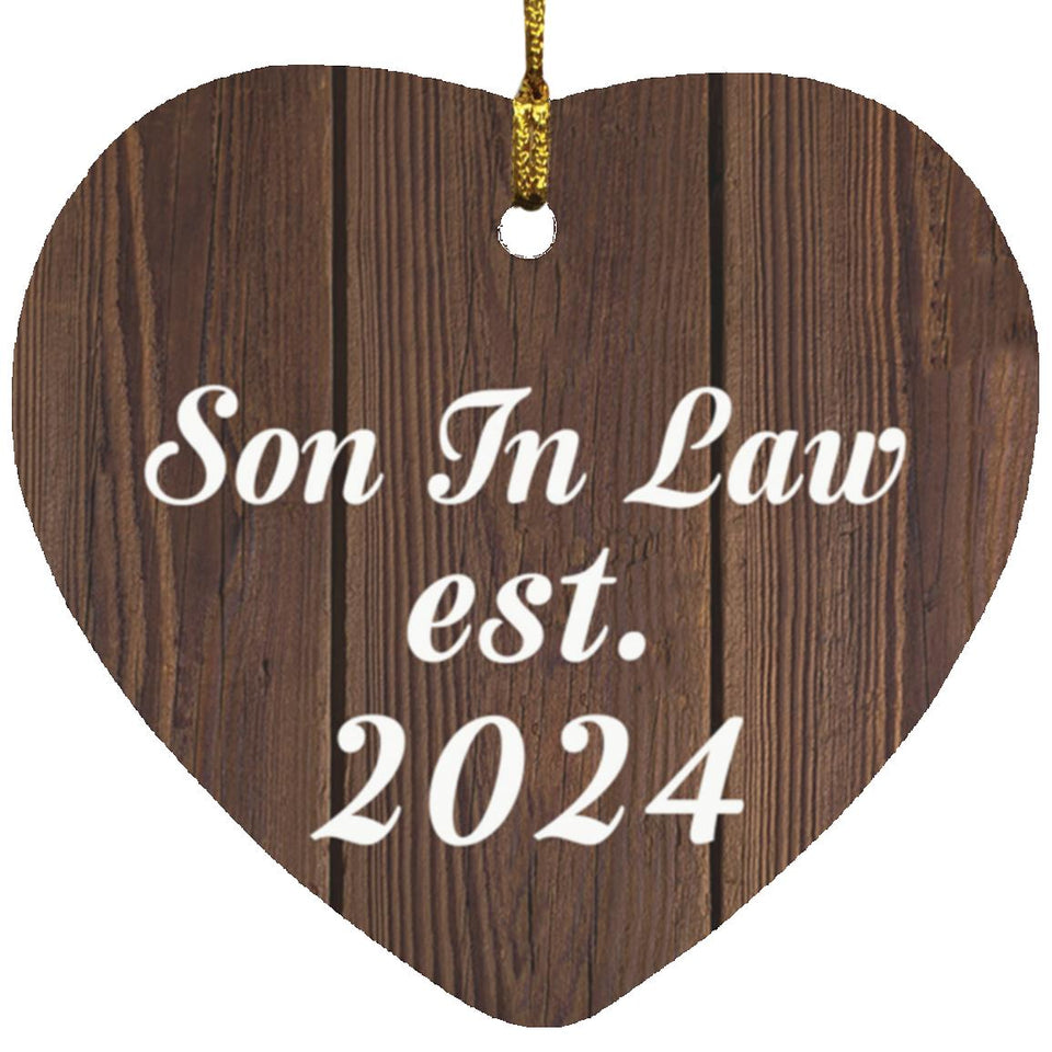Son In Law Established EST. 2024 - Heart Ornament D
