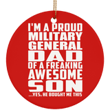 Proud Military General Dad Of Awesome Son - Circle Ornament