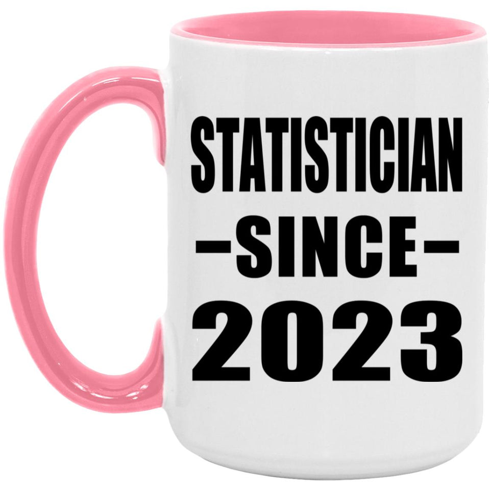 Statistician Since 2023 - 15oz Accent Mug Pink