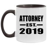 Attorney Established EST. 2019 - 11oz Accent Mug Black