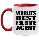 World's Best Real Estate Agent - 11oz Accent Mug Red