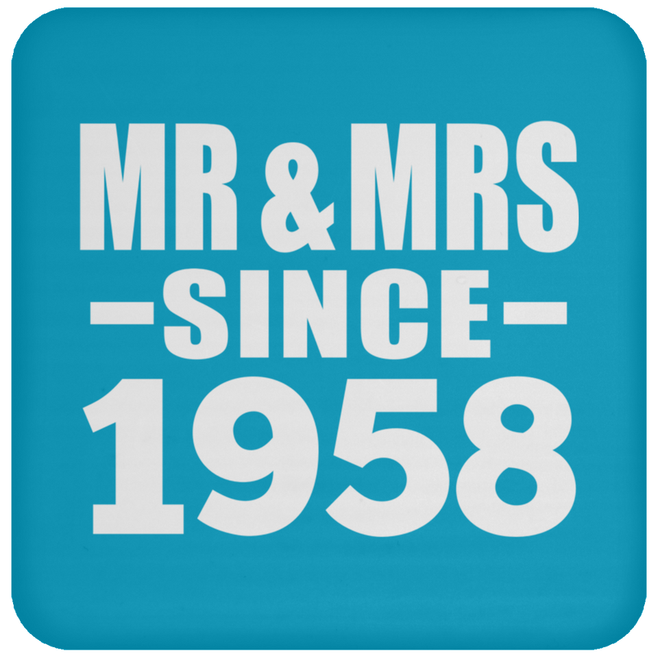66th Anniversary Mr & Mrs Since 1958 - Drink Coaster