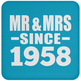 66th Anniversary Mr & Mrs Since 1958 - Drink Coaster