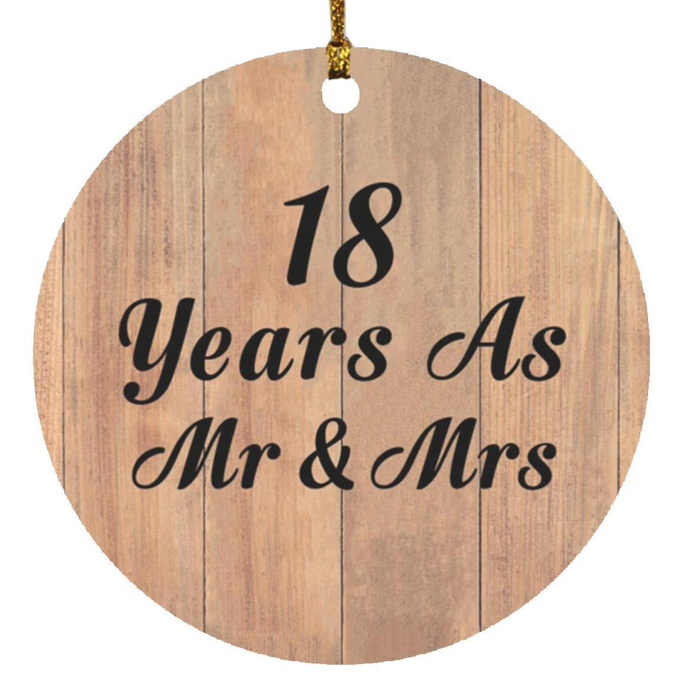 18 Years As Mr & Mrs - Circle Ornament C
