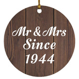 80th Anniversary Mr & Mrs Since 1944 - Circle Ornament D